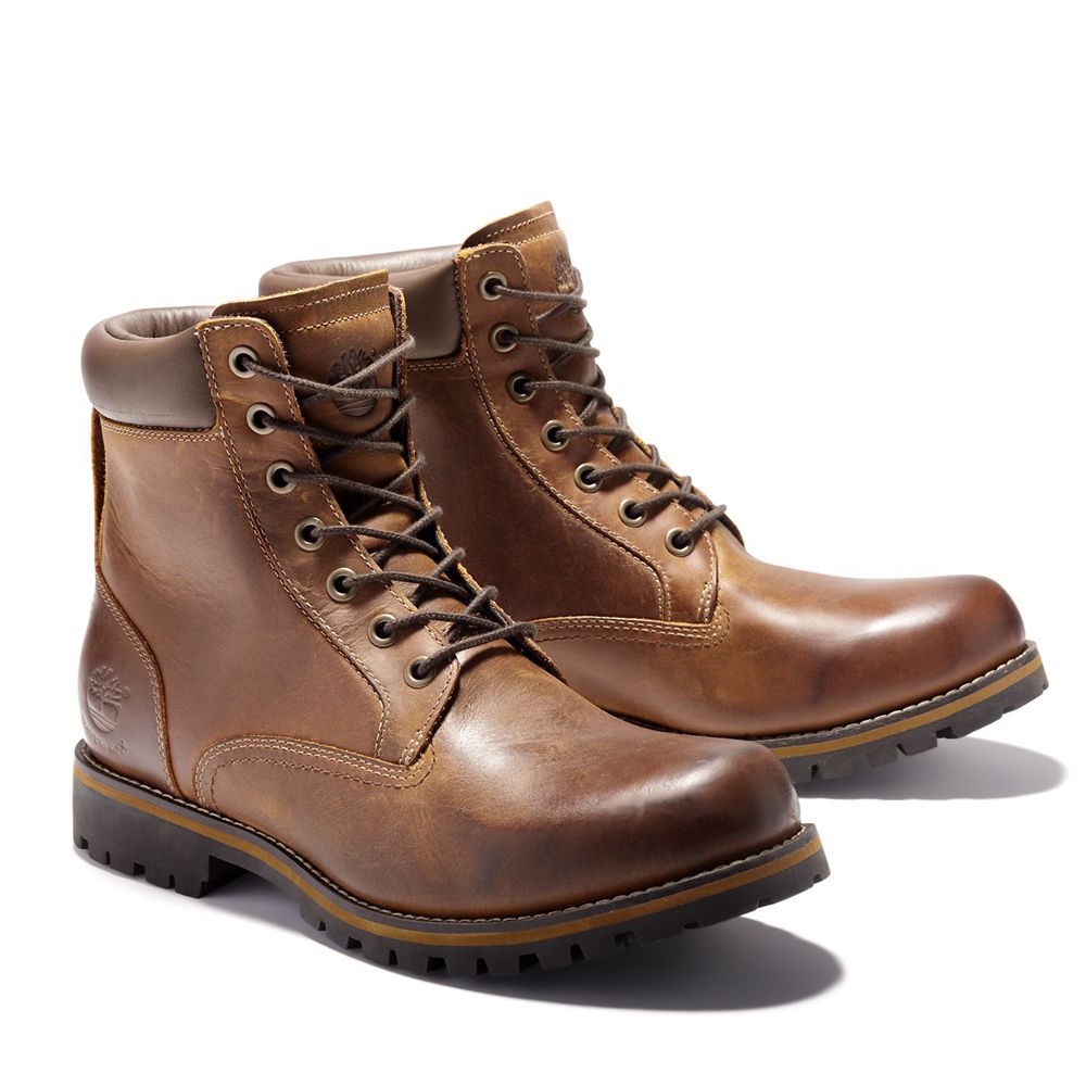 Timberland 6-Inch Μποτακια Ανδρικα Καφε - Rugged Waterproof - Greece 7310628-XQ